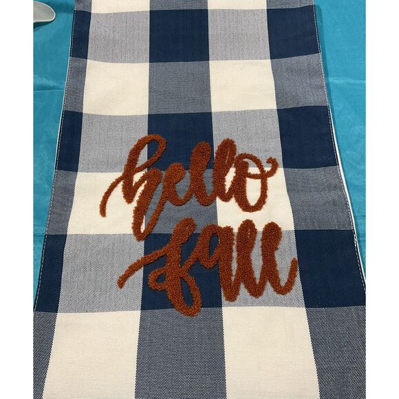 Kirklands Hello Fall Buffalo Check Table Runner Set of 2 - Picture 5 of 11